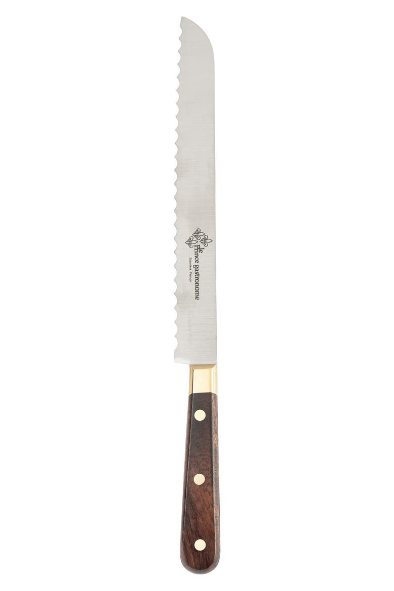 Le Thiers Prince Gastronome Bread Knife, Main, color, WOOD AND GOLD BRASS