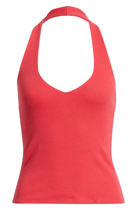 Deep V-Neck Halter Top