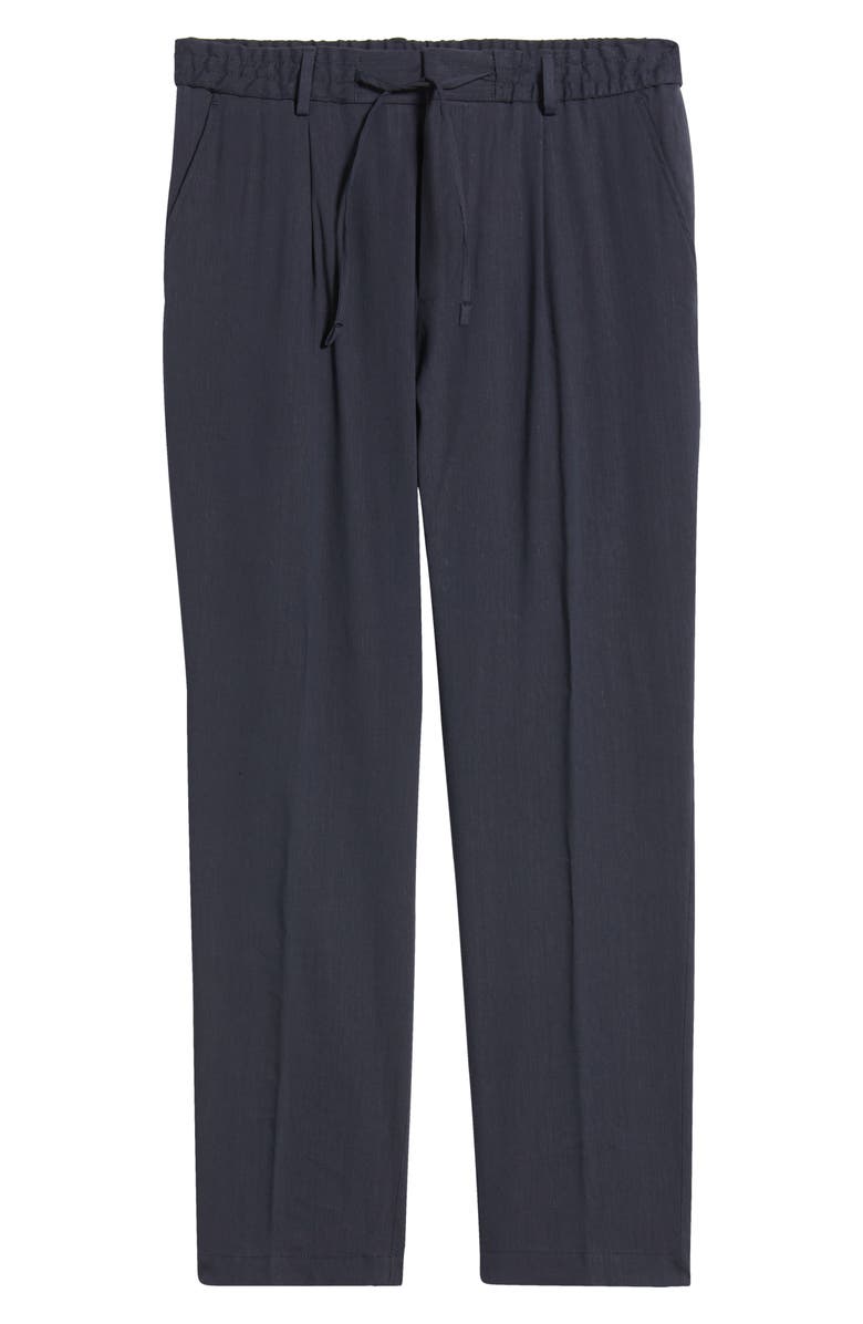 BOSS Perin Linen Blend Drawstring Pants, Alternate, color, Dark Blue