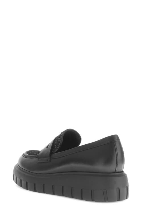 Gabor Mixed Media Leather Loafer In Black