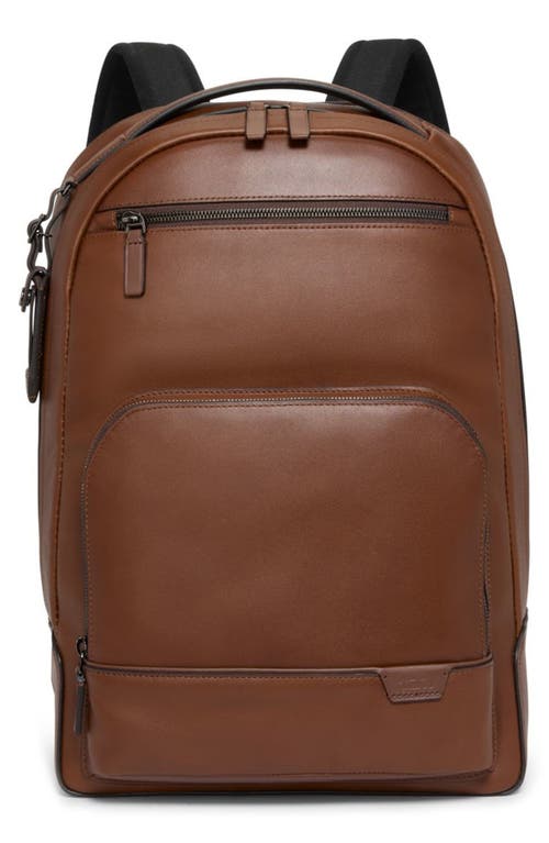 Tumi Warren Leather Backpack In Cognac