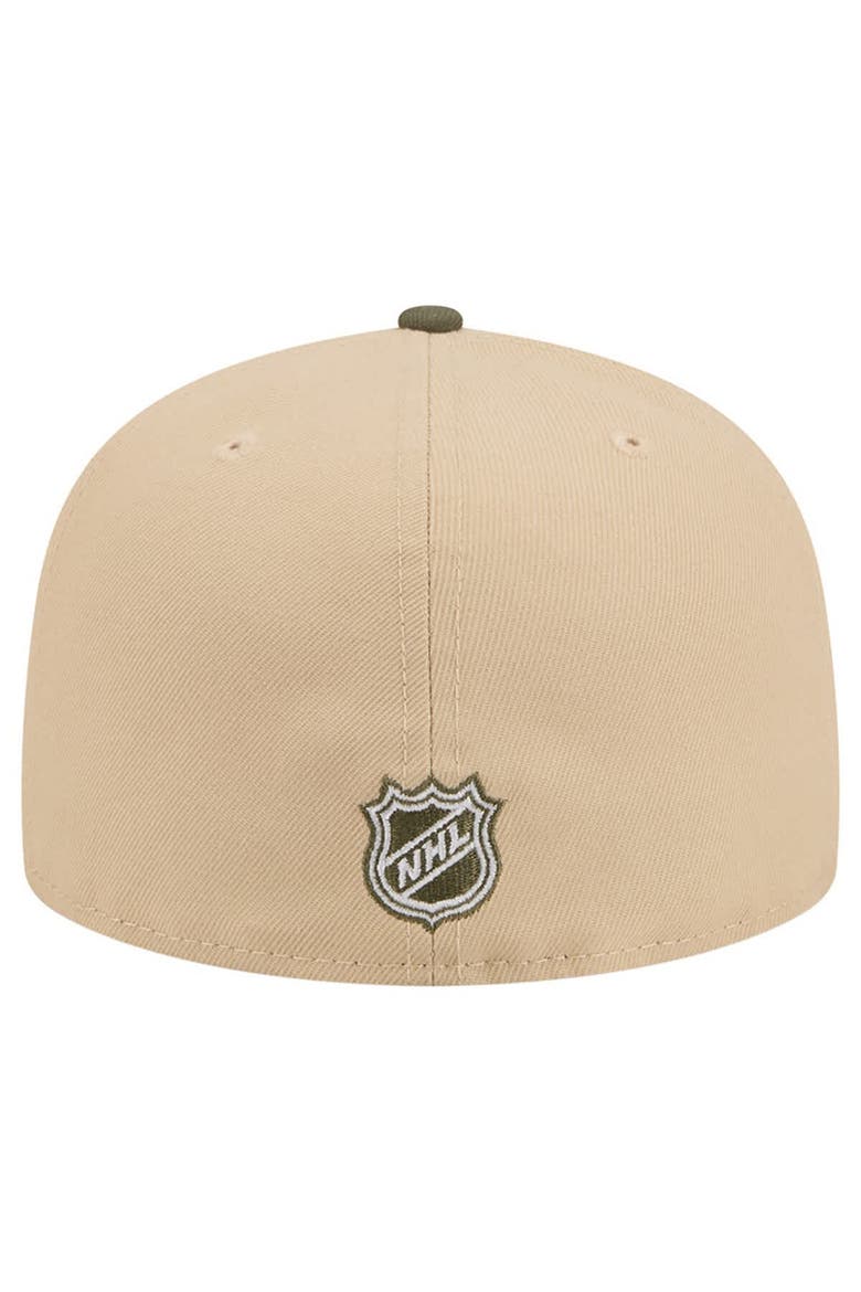 Men's New Era  Tan/Olive New York Rangers Color Pack Two-Tone 59FIFTY A-Frame Fitted Hat, Alternate, color, Tan