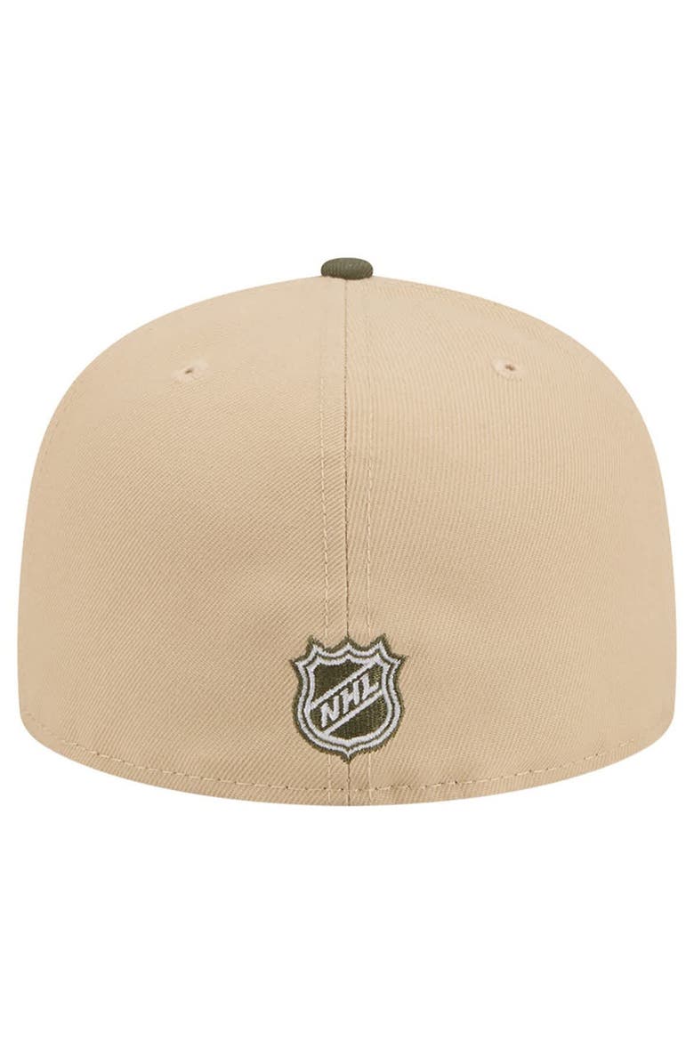 New Era Men's New Era  Tan/Olive New York Rangers Color Pack Two-Tone 59FIFTY A-Frame Fitted Hat, Alternate, color, Tan