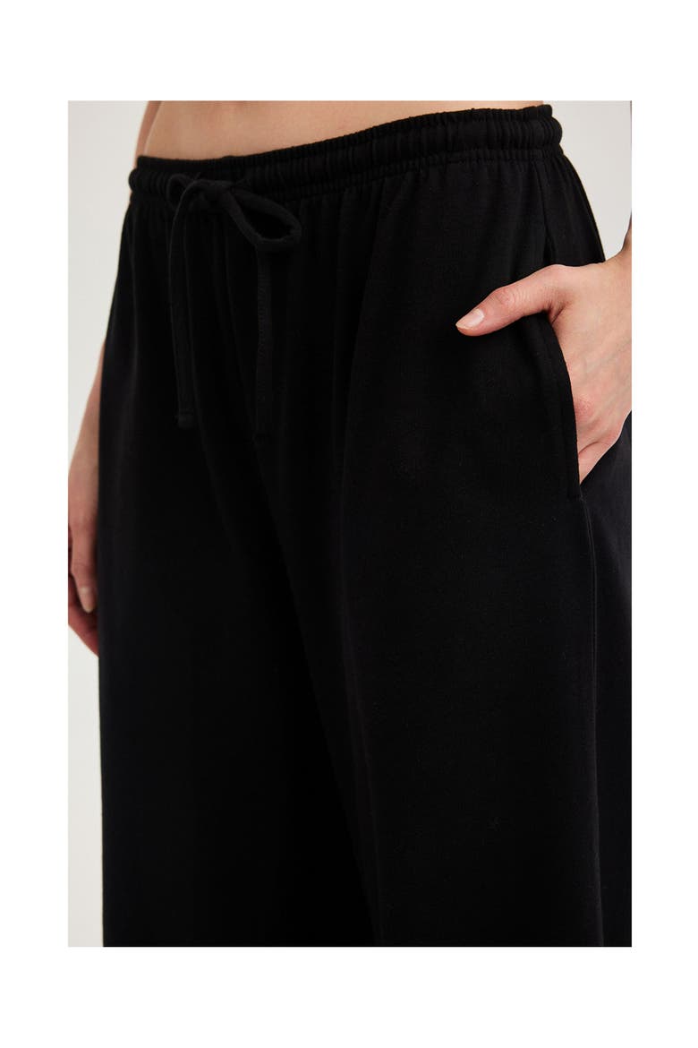 Summer Lounge Cotton Wide Leg Pant, Alternate, color, Black