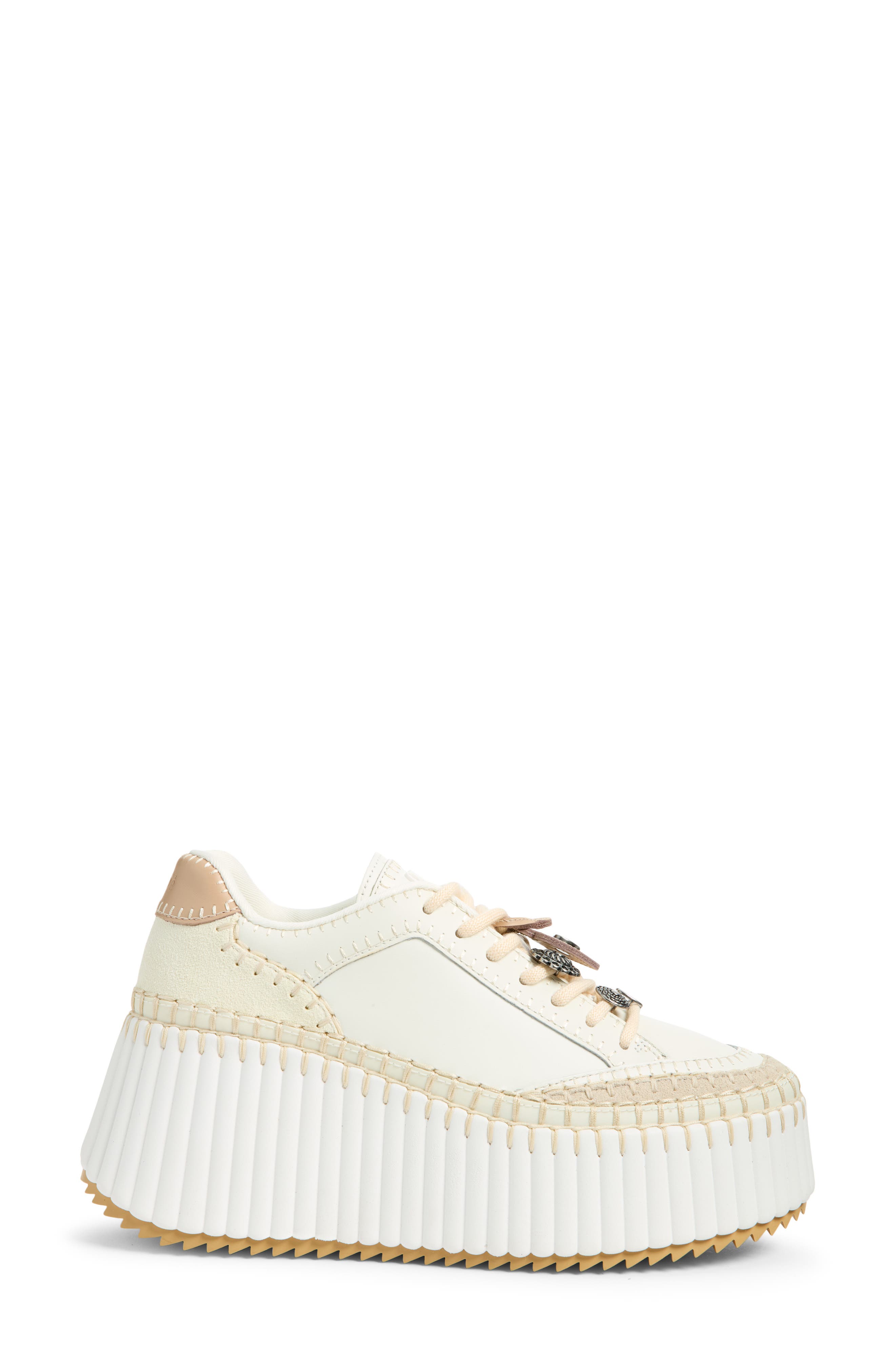 Nama Embellished Platform Sneaker, Alternate, color, LOVELY WHITE