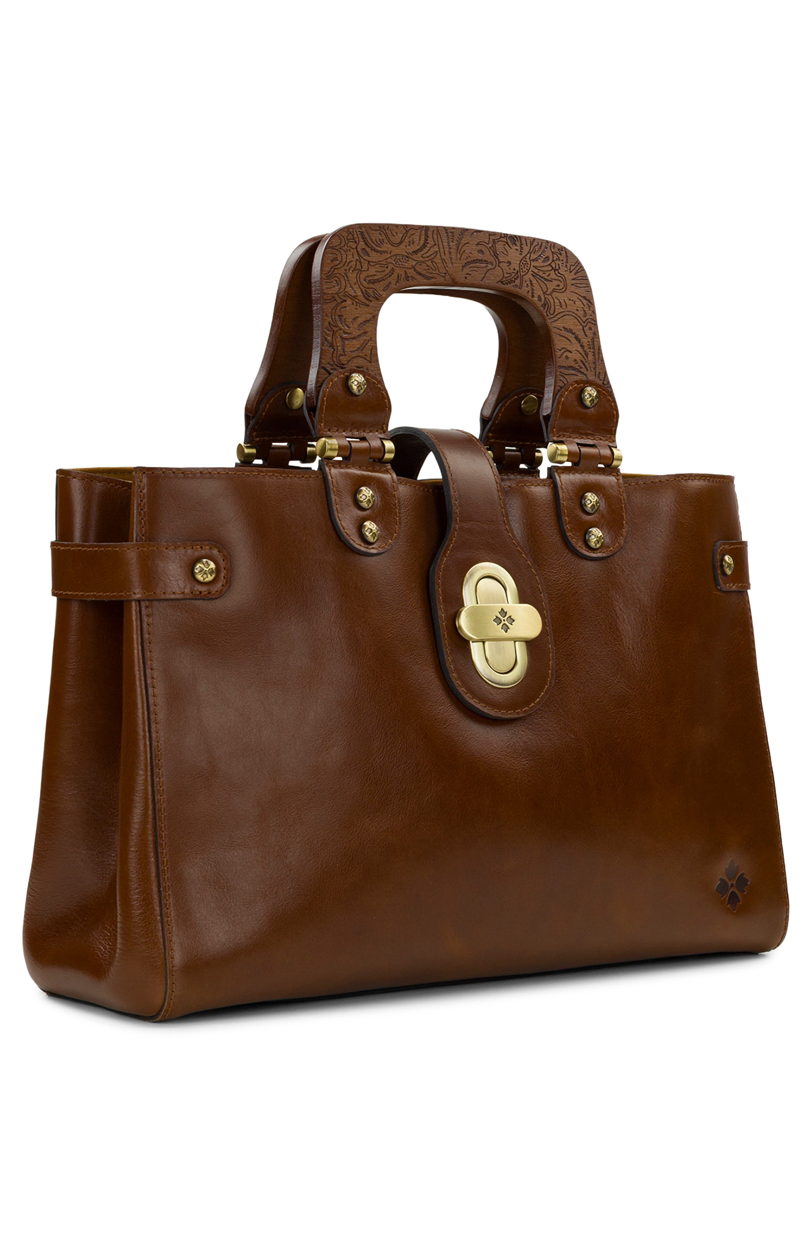 Sancia Leather Handbag, Alternate, color, BROWN