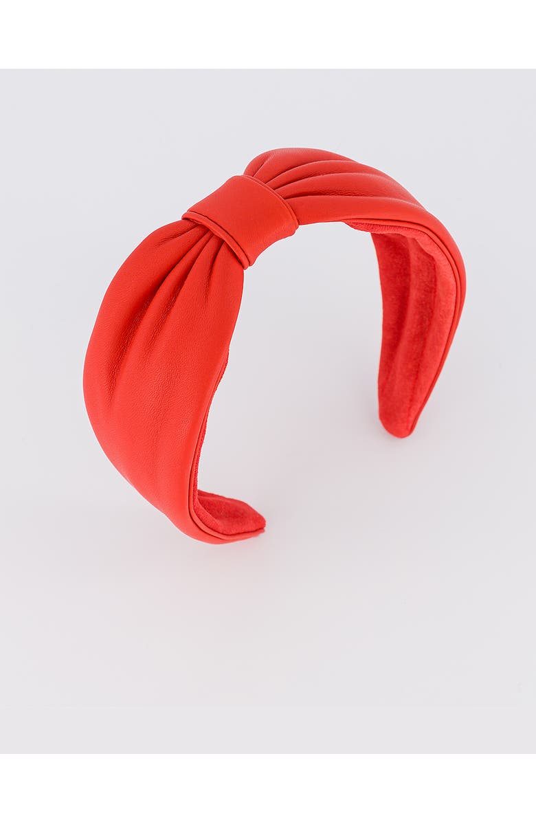 Alexandre de Paris Leather headband, Main, color, Red