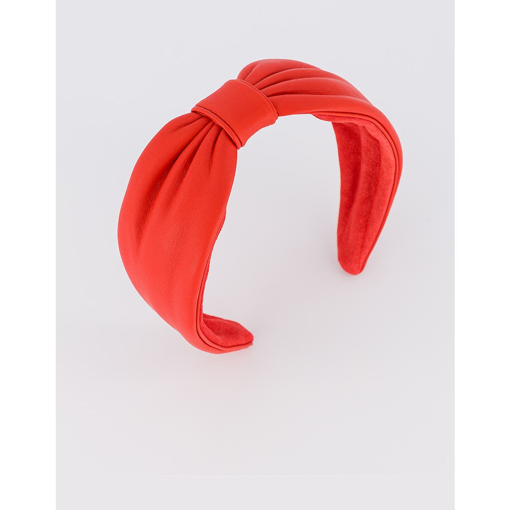 Alexandre De Paris Leather Headband In Red
