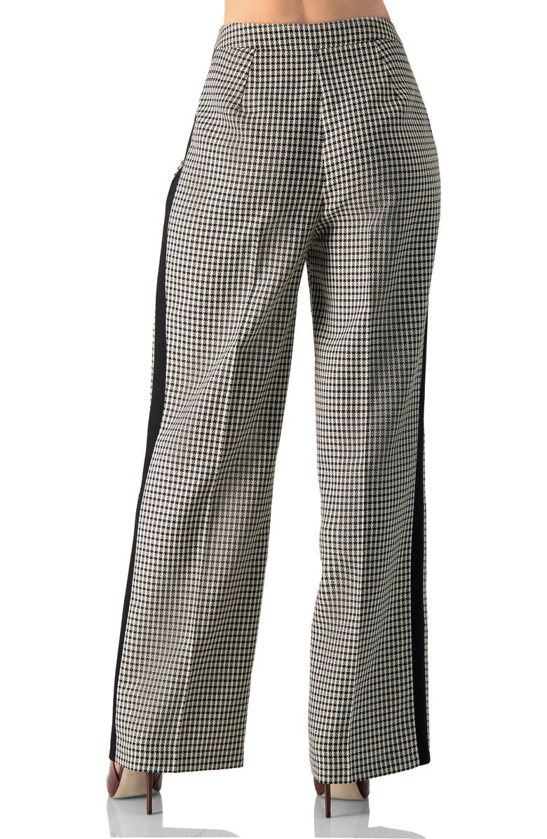 IVONNE Checkered Wide-Leg Trousers With Side Stripe, Alternate, color, Black