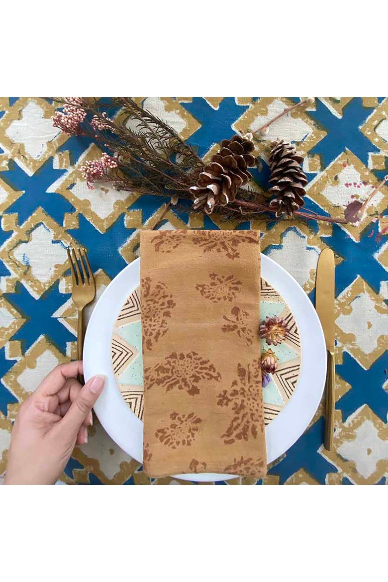 Ethically Made Cotton Dinner Napkins, Alternate, color, Yellow