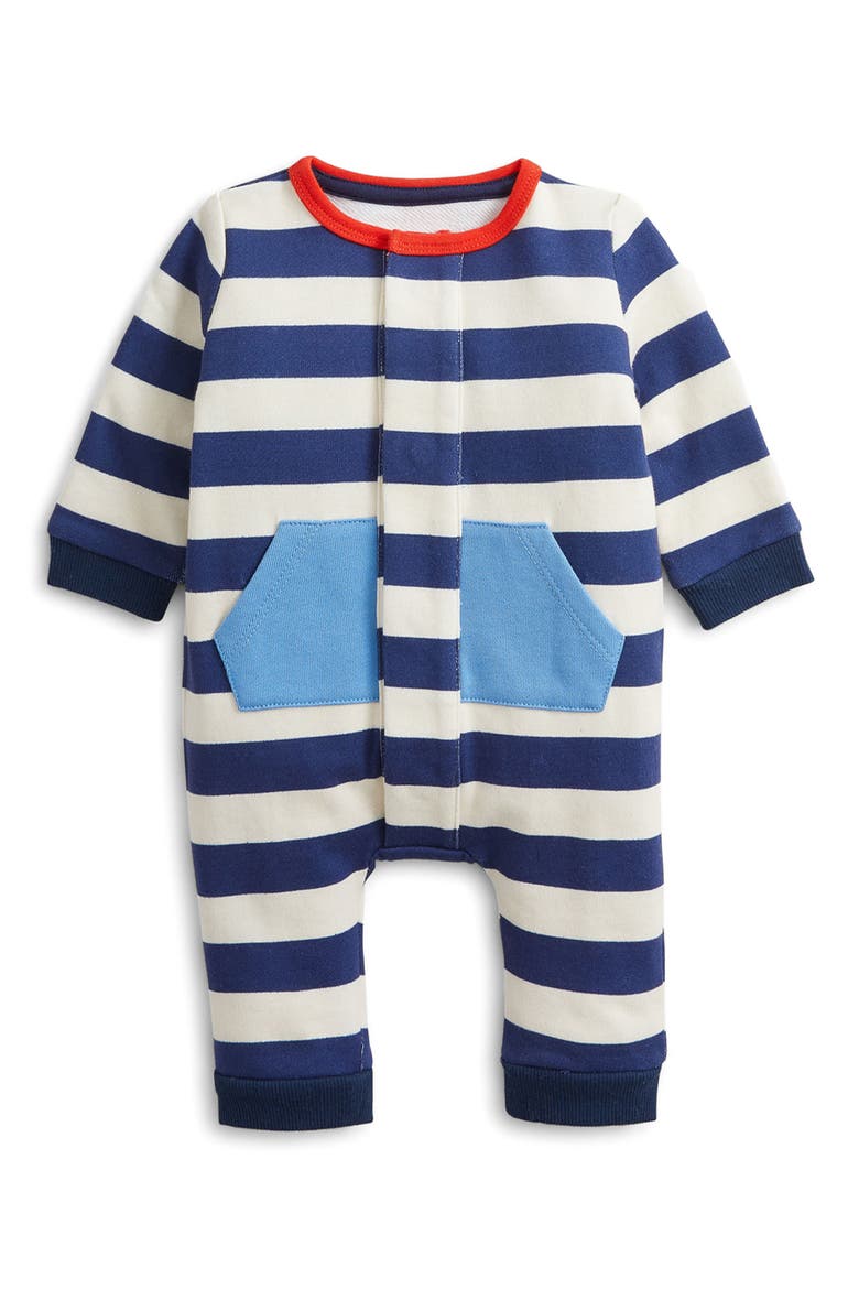 Kids' Striped French Terry Romper, Main, color, BLUE