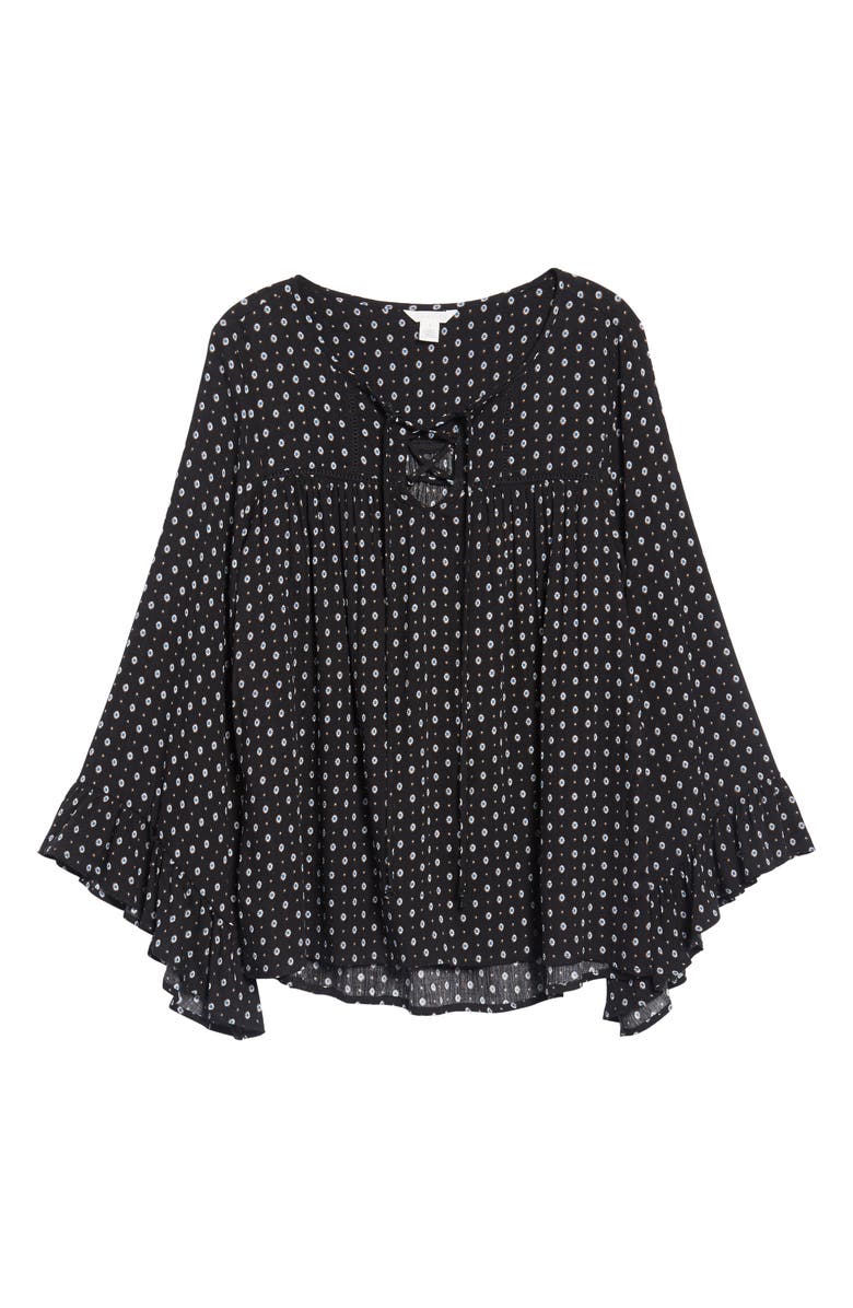 Caslon<sup>®</sup> Floral Print High/Low Peasant Blouse, Alternate, color, 