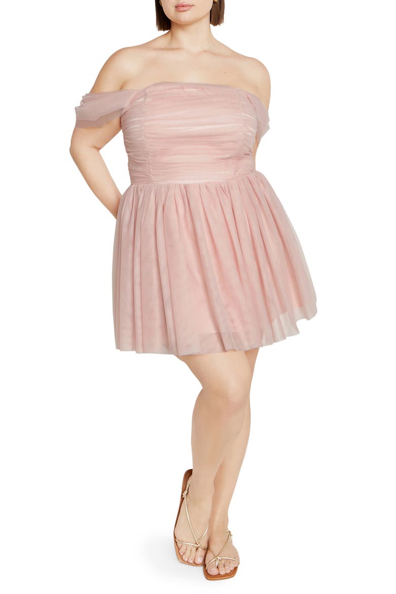 Lulu Fit & Flare Minidress, Main, color, DUSTY PINK