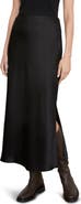 Vince Side Slit Matte Satin Slip Skirt