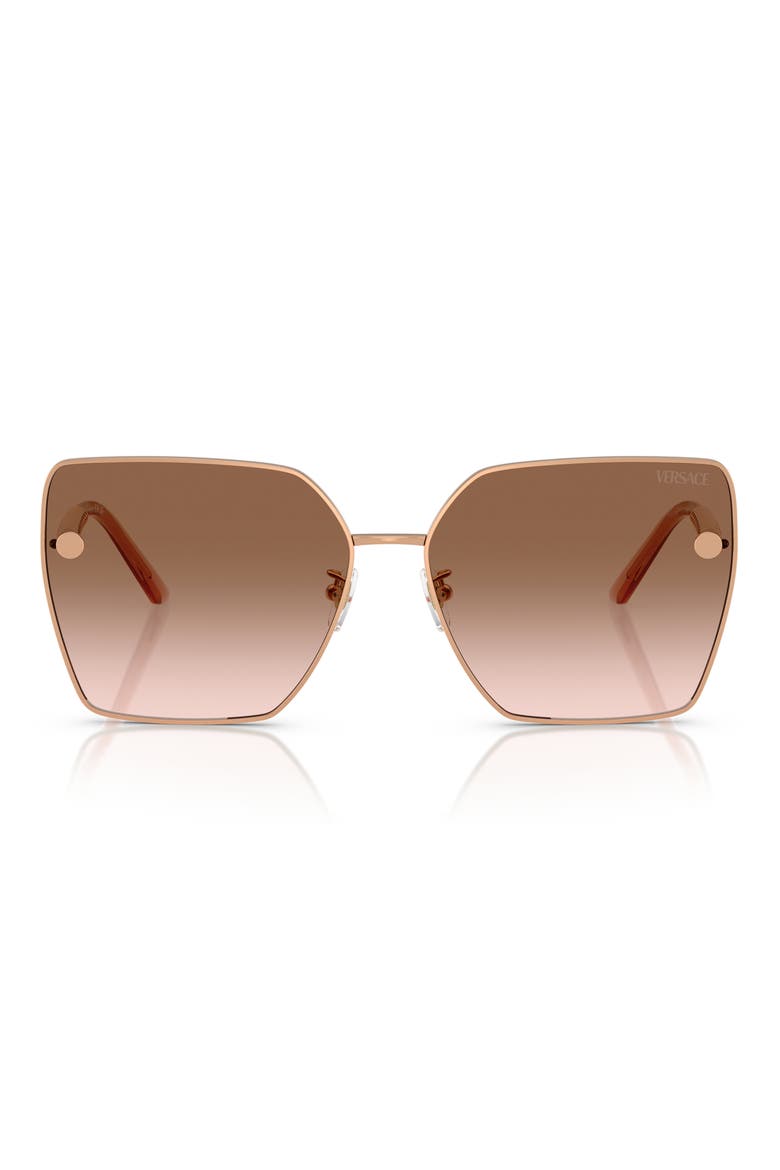 63mm Oversize Gradient Square Sunglasses, Main, color, ROSE GOLD