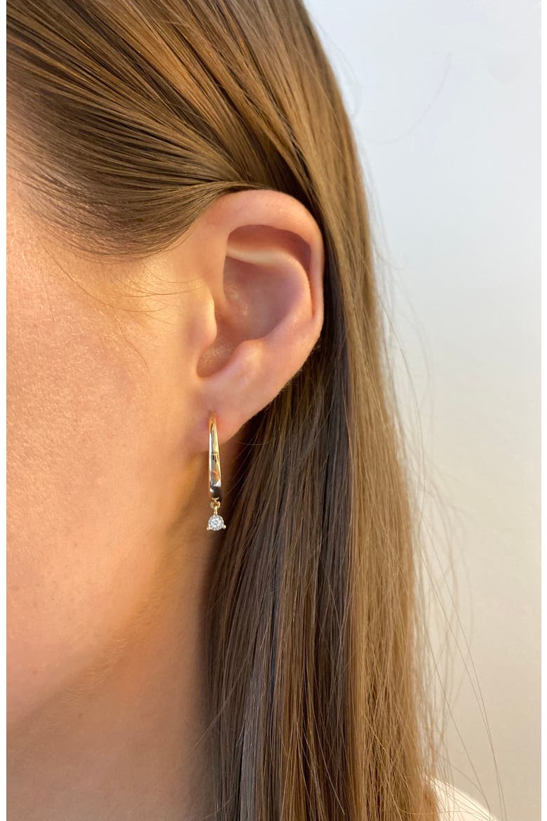 Ava Bea Diamond Drop Hoop Earrings, Alternate, color, YELLOW GOLD