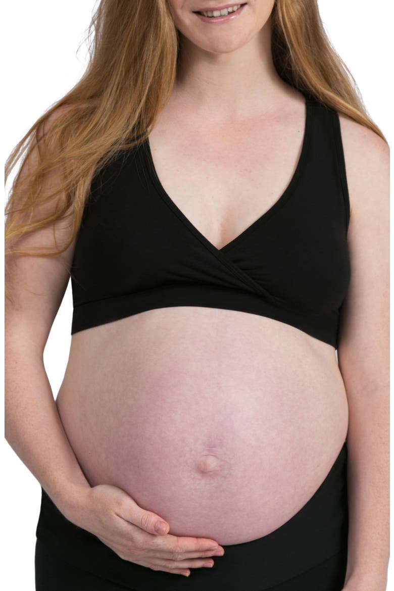 French Terry Racerback Nursing Bra, Main, color, BLACK