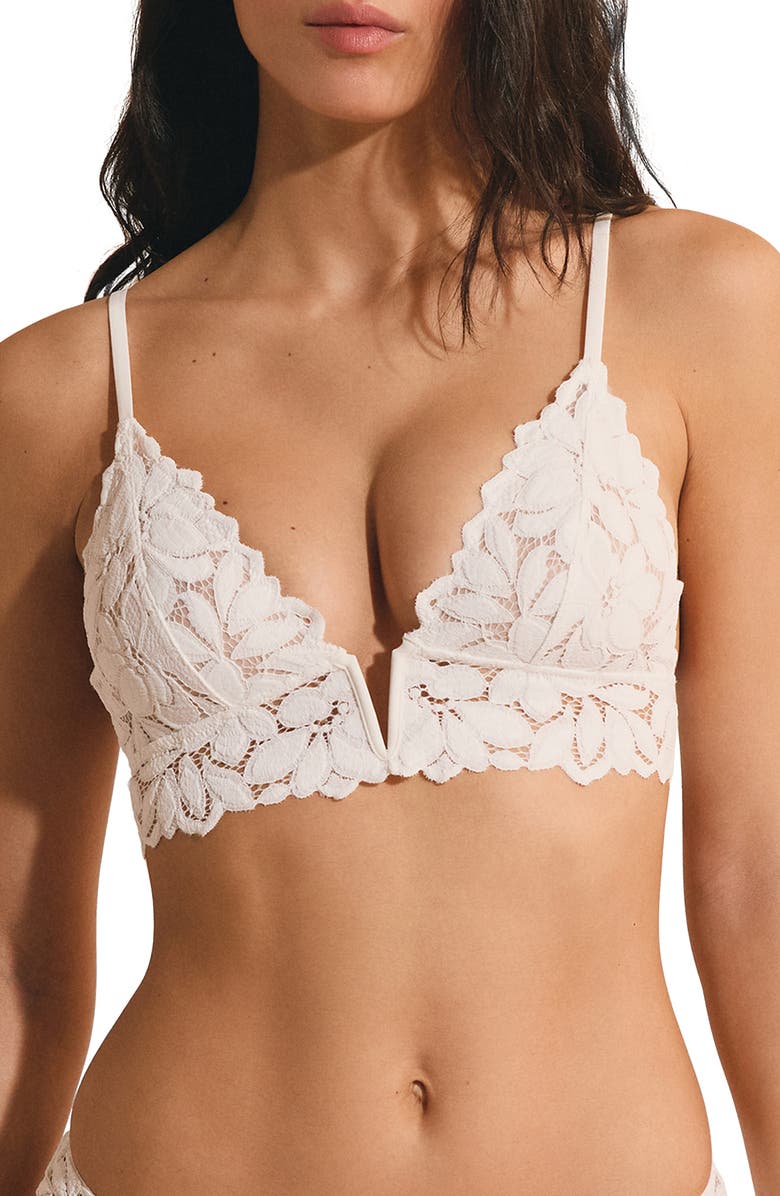 Etam Celeste Triangle Bralette, Main, color, White