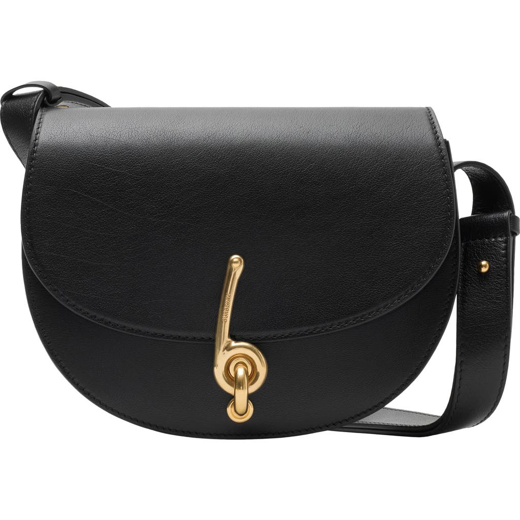 Burberry Small Bridle Logo Leather Crossbody Bag In Black