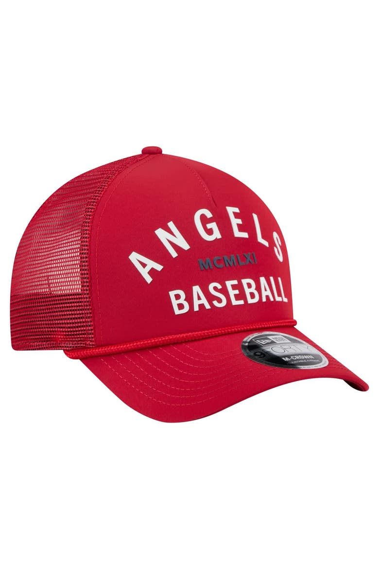Men's New Era  Red Los Angeles Angels Minimalist 9FORTY A-Frame Adjustable Hat, Alternate, color, Red