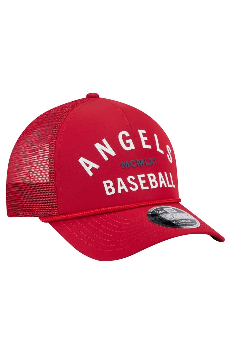 New Era Men's New Era Red Los Angeles Angels Minimalist 9FORTY A-Frame Adjustable Hat, Alternate, color, Red