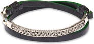 Caputo & Co. Men's Artisan Woven Silver Leather Bracelet