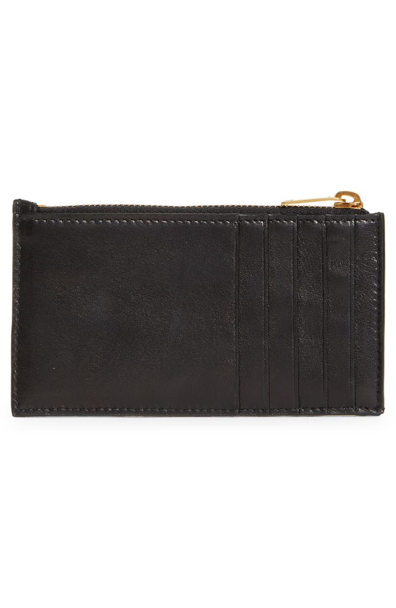 Saint Laurent Gaby Quilted Zip Leather Card Case, Alternate, color, 