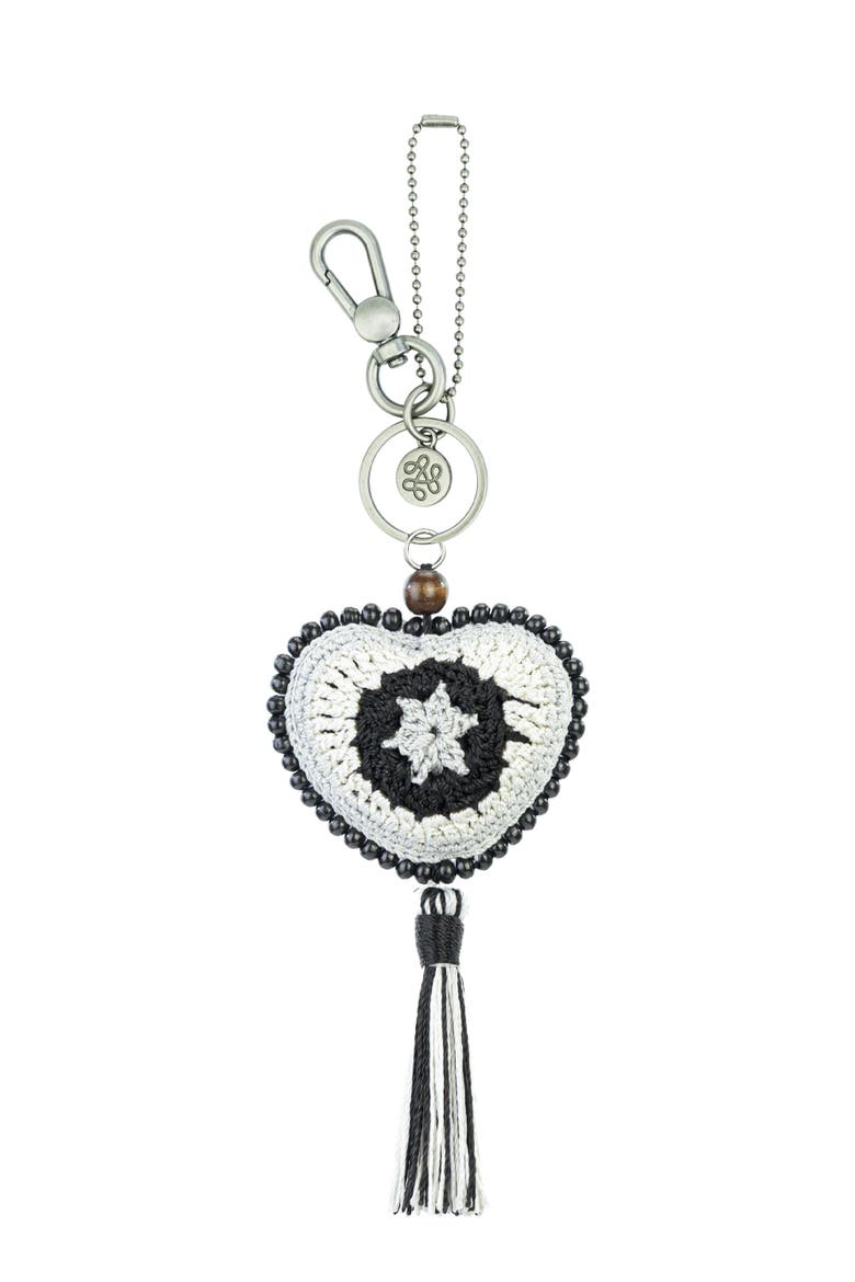 Yarnicharmz Crochet Heart Dangle, Alternate, color, Black Sparkle Patch
