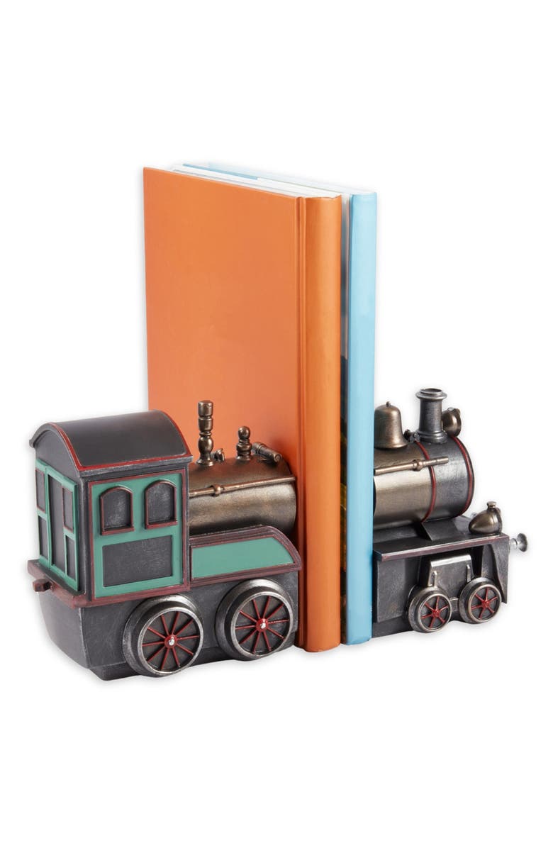 Bey-Berk Train Bookends, Alternate, color, Black Multi