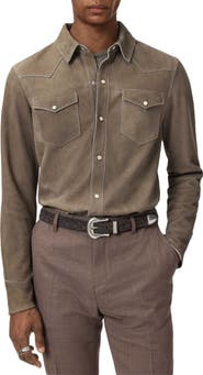 John Varvatos Sage Suede Shirt Jacket