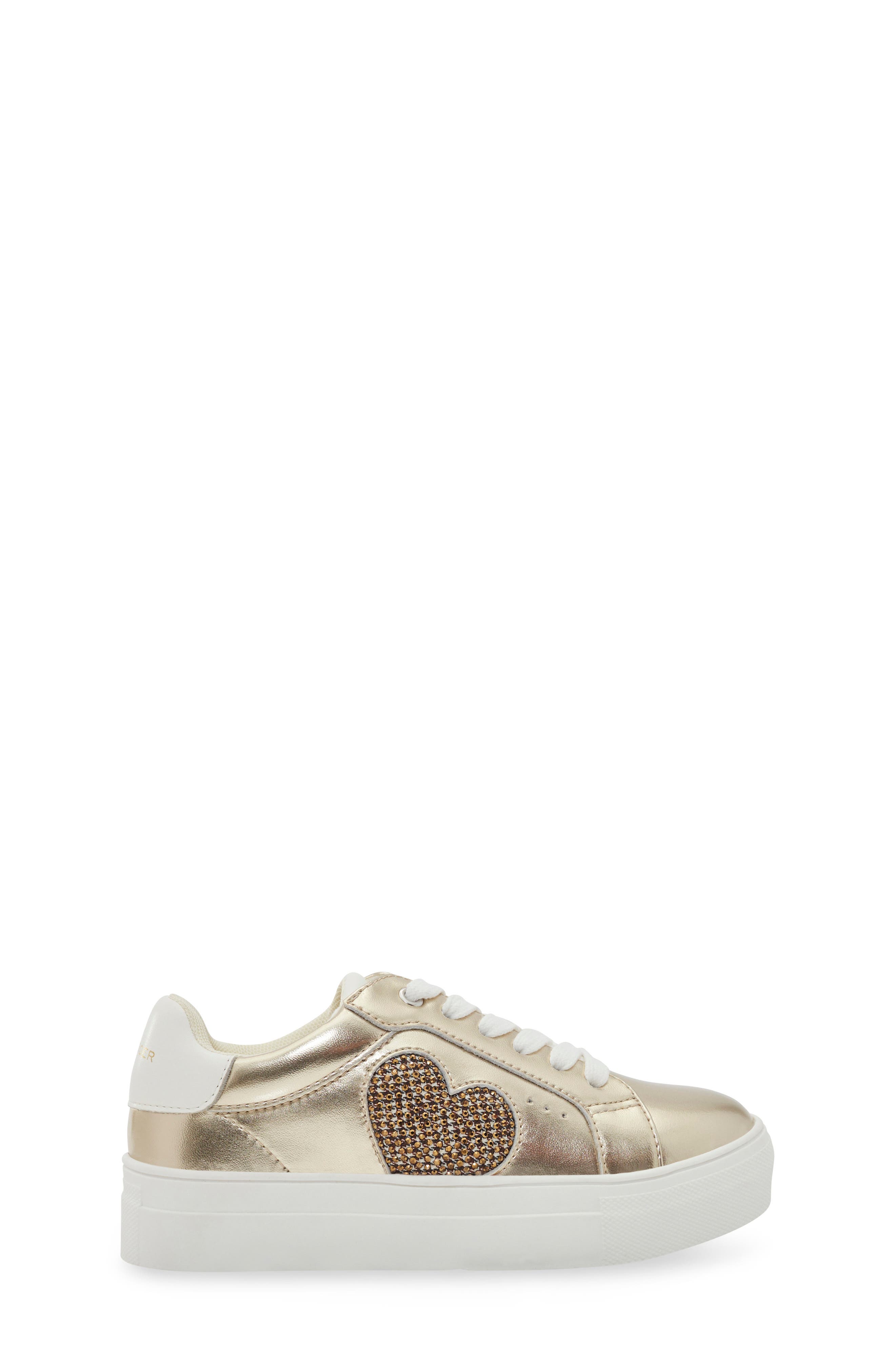 Kurt Geiger London Kids
 Mini Luckson Heart Platform Sneaker, Alternate, color, Gold