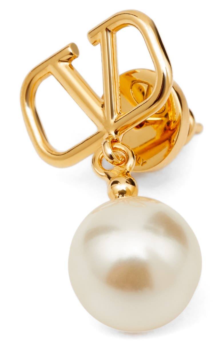 Valentino Garavani Valentino VLOGO Imitation Pearl Drop Earrings, Alternate, color,