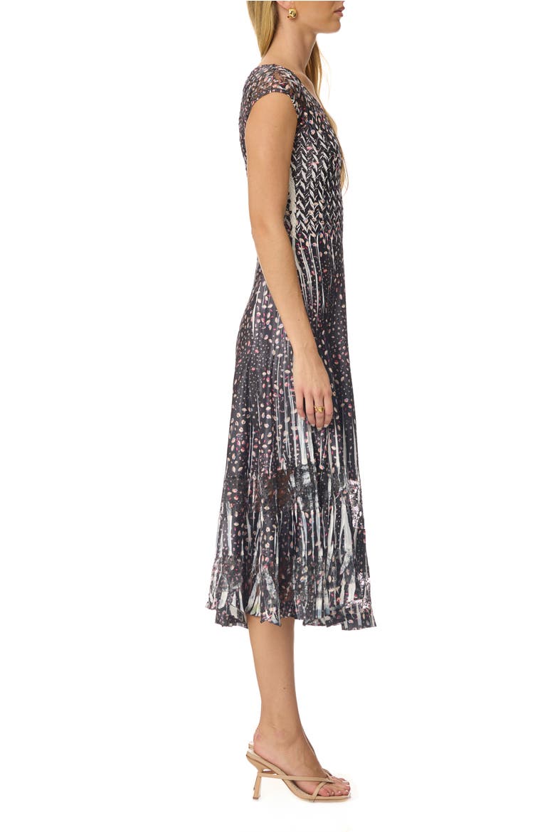 Ditsy Floral Dress with Cap Sleeves, Alternate, color, Leaf Spray