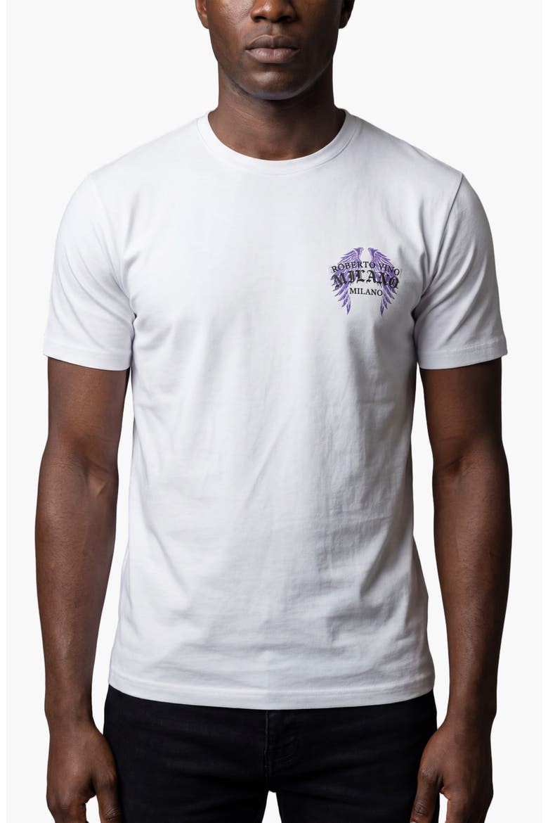 Chasing the Sun Winged Graphic Slim Fit T-Shirt, Main, color, White