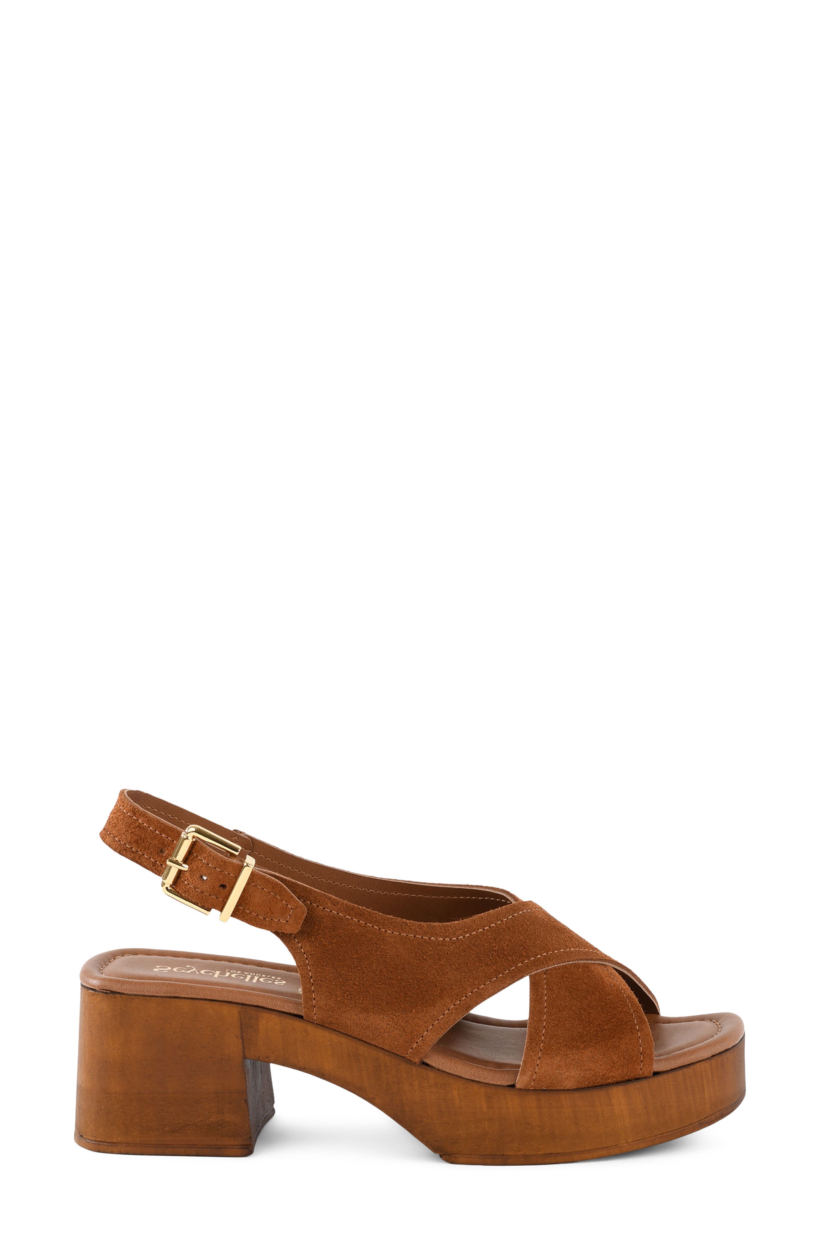 Heart Of Gold Slingback Platform Sandal, Alternate, color, BROWN