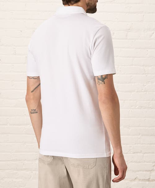 Pact Organic Cotton Luxe Stretch Jersey Slim Polo In White