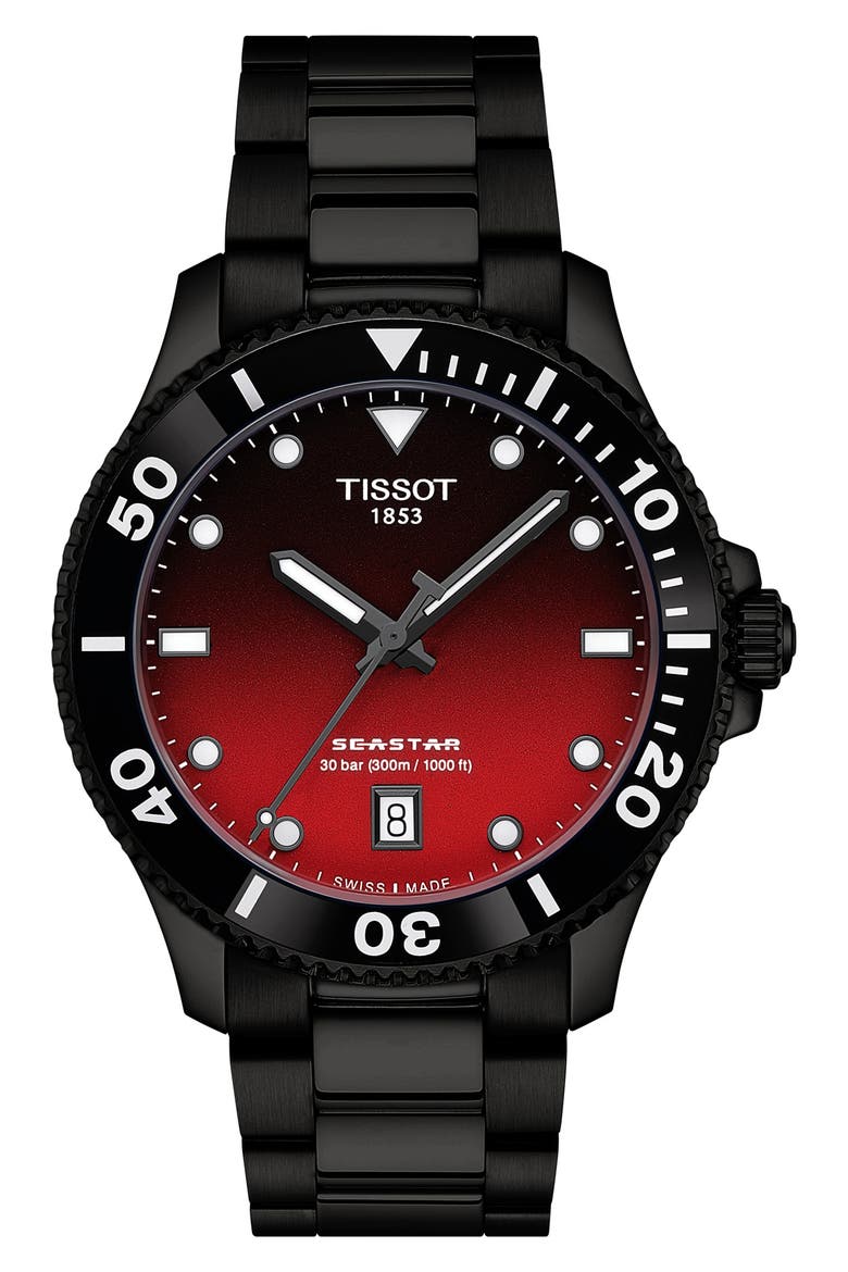 Seastar 1000 Bracelet Watch, 40mm, Main, color, RED GRADIENT