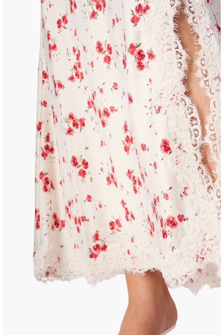 Teagan Floral Hammered Satin Maxi Skirt, Alternate, color, CANDIED ROSE