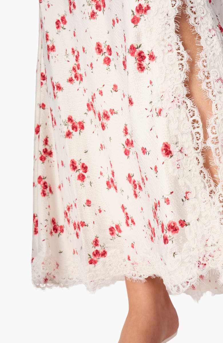 CAMI NYC Teagan Floral Hammered Satin Maxi Skirt, Alternate, color, Candied Rose