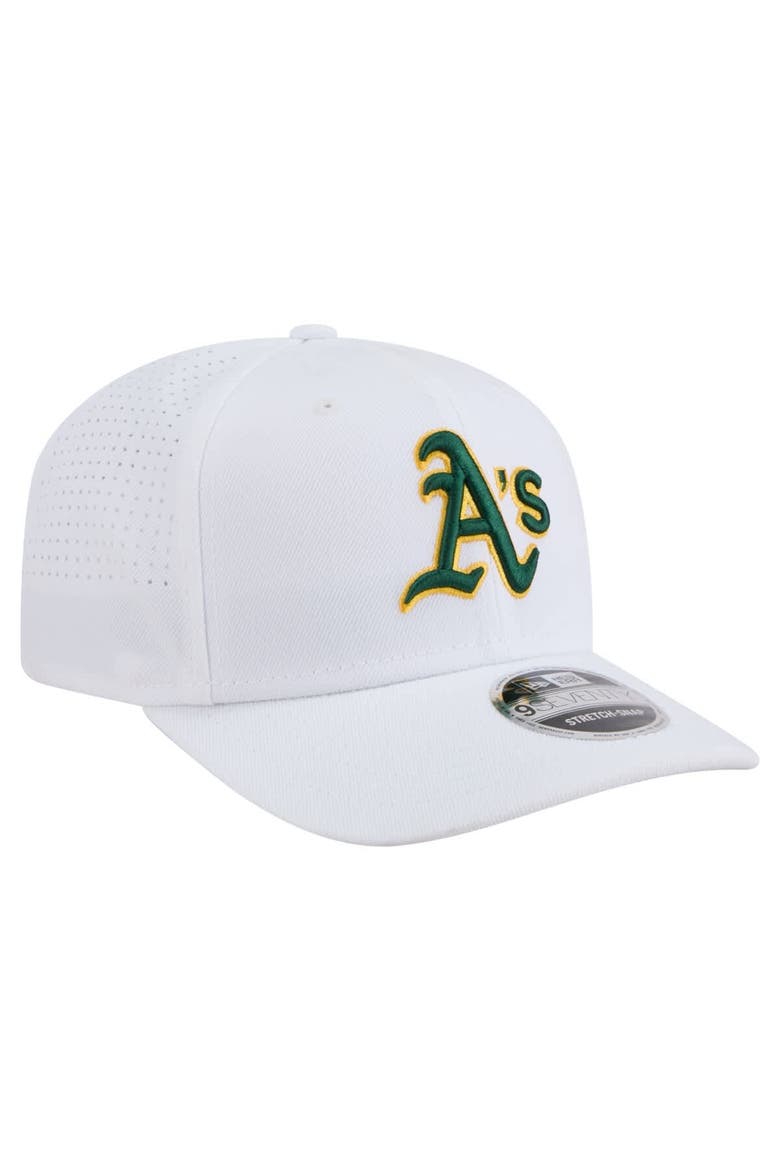 Men's New Era White Athletics COOLERA 9SEVENTY Adjustable Hat, Alternate, color, White