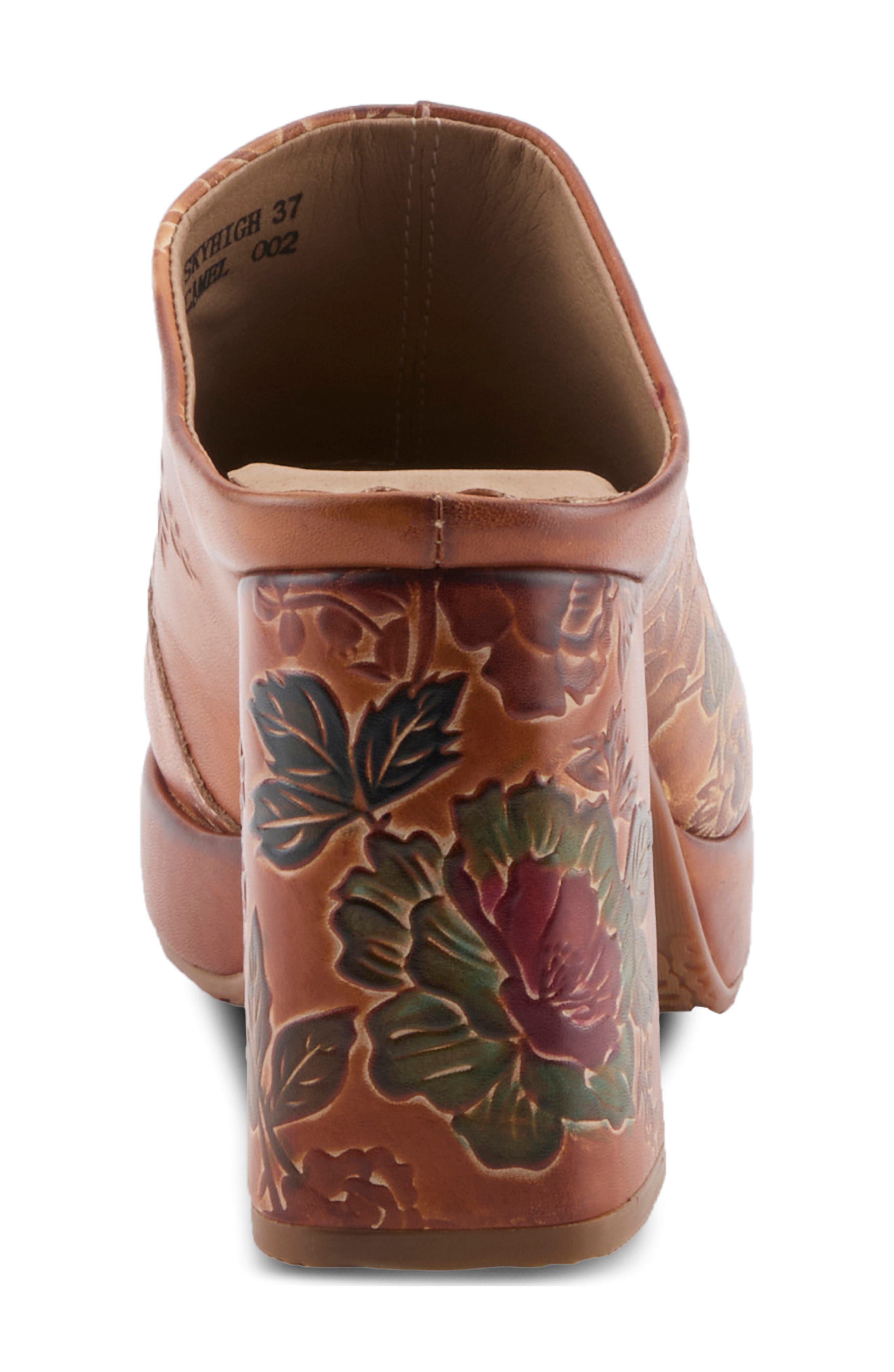 Skyhigh Leather Platform Mule, Alternate, color, CAMEL MULTI