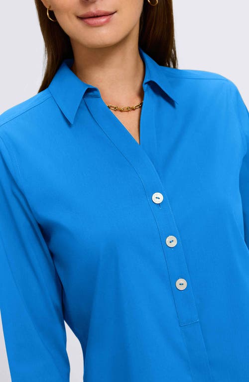 FOXCROFT FOXCROFT PAMELA STRETCH BUTTON-UP TUNIC