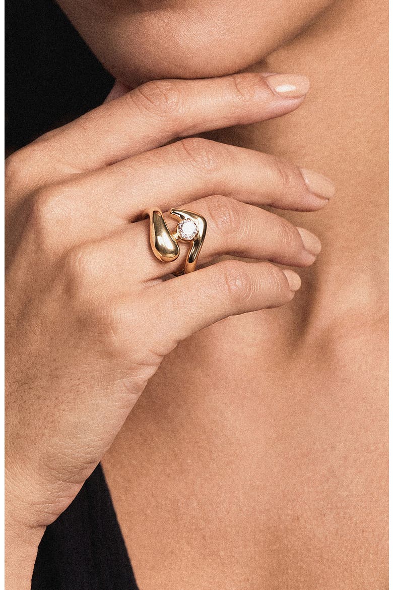 Crystal Center Ring, Alternate, color, GOLD