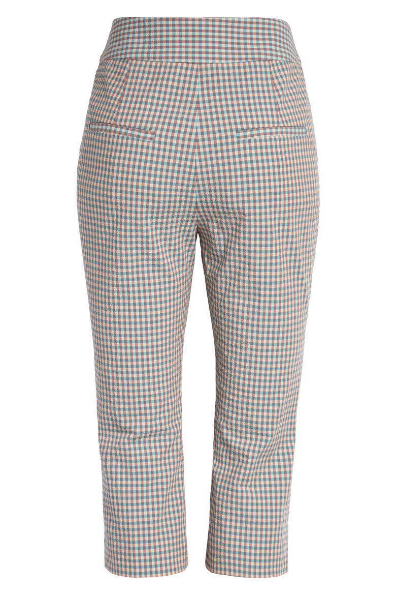 Dhara Gingham Seersucker Pedal Pusher Pants, Alternate, color, MULTI