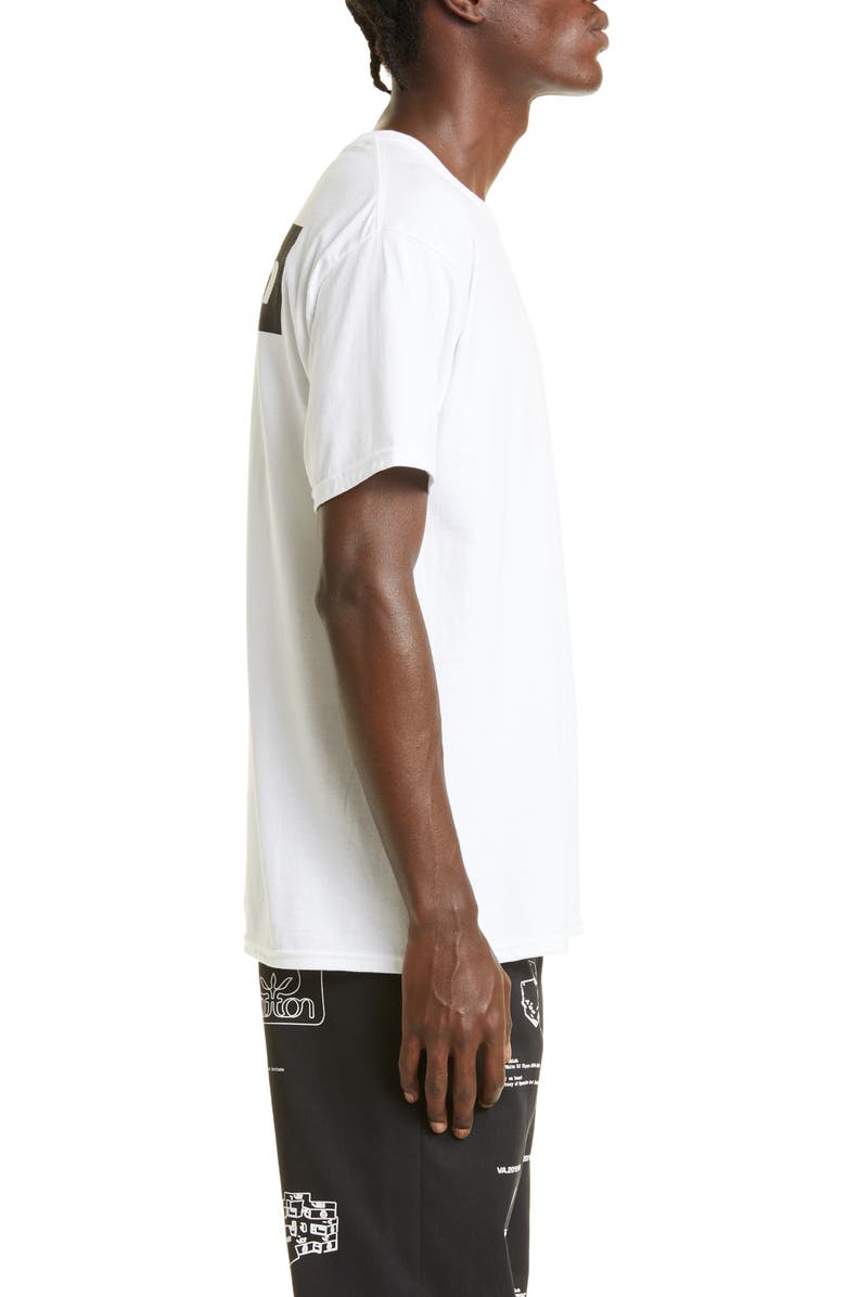 Canary Yellow Gender Inclusive Abloh Stripe Logo Graphic Tee, Alternate, color, White