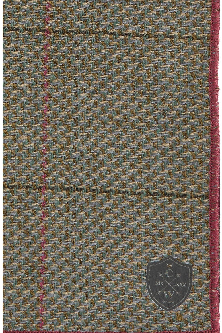 Plaid Wool Pocket Square, Alternate, color, OLIVE