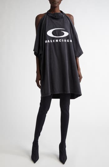 ワンピース Balenciaga Black Jersey Sweatshirt Dress Balenciaga Pulled Halter T-Shirt Dress | Nordstrom