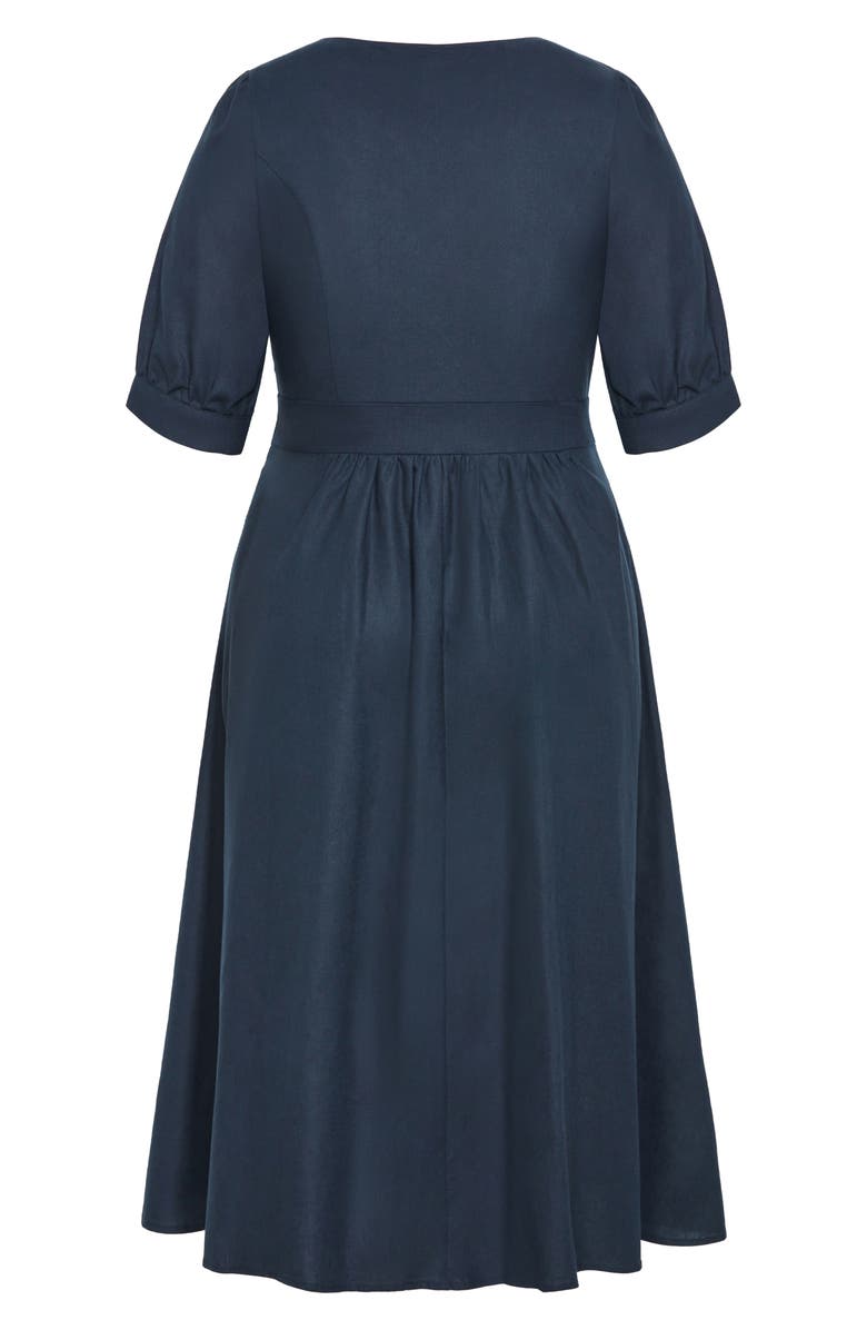 City Chic Sunset Stroll Fit & Flare Midi Dress, Alternate, color, 