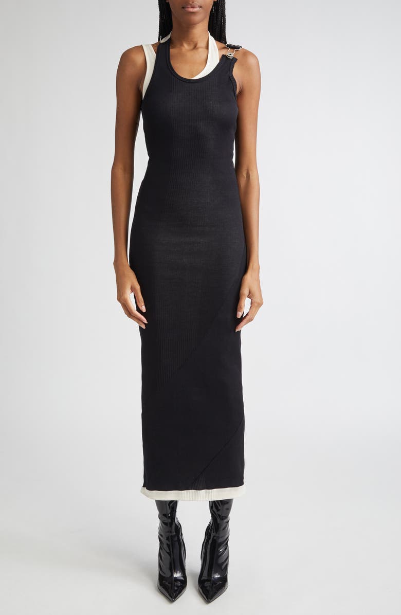 Jean Paul Gaultier Twisted Double Layer Rib Tank Dress, Main, color,