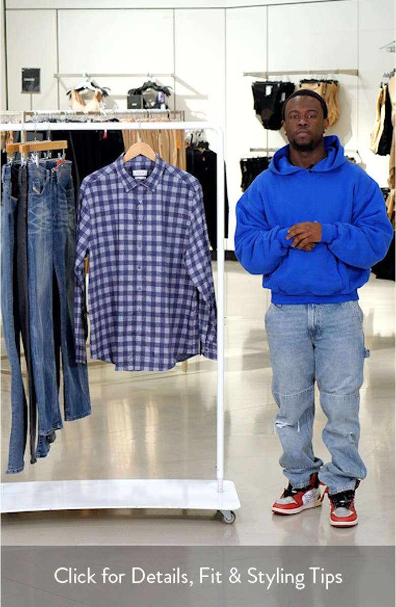 Julian Shaped Fit Stretch Print Button-Up Shirt, sales video thumbnail